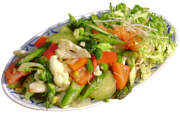 PAD-PAK-RUAM - Gegratanes Fleisch mit Gemüse