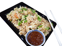 CHOW-PUN - gebratenes Reis mit Gemüse und Fleisch